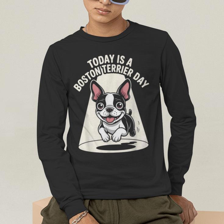 Today Is A Boston Terrier Day Cute Dog Lover Cartoon Men's Long Sleeve T-Shirt, funny gift