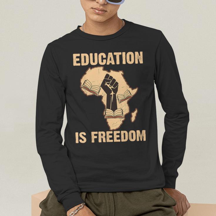 History Education Is Freedom African Map Black Teacher Men's Long Sleeve T-Shirt, funny gift History Education Is Freedom African Map Black Teacher Men's Long Sleeve T-Shirt, funny gift