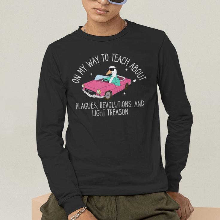 History Teacher Silly Goose Back To School Social Studies Men's Long Sleeve T-Shirt, funny gift