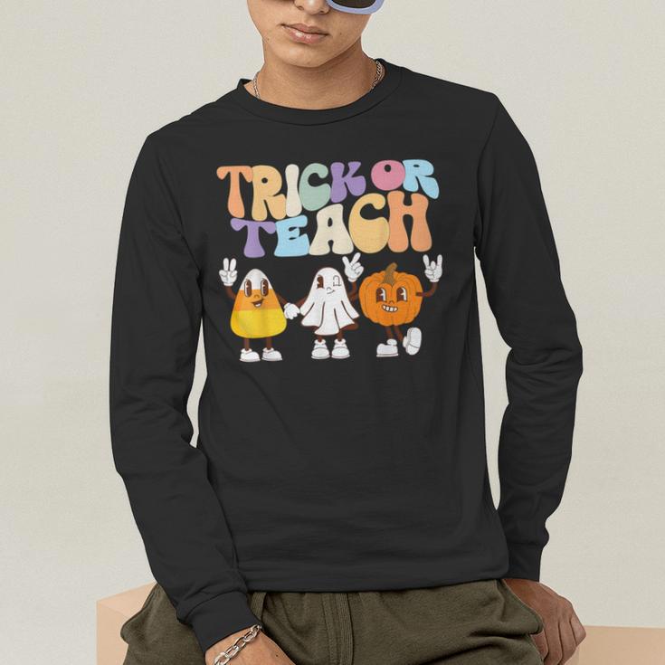 Trick Or Teach Cute Halloween Teacher Men's Long Sleeve T-Shirt, funny gift