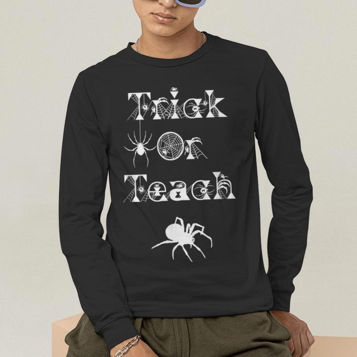 Trick Or Teach Halloween Teacher Shirt Teaching Spider Tee For Men Women Kids Men's Long Sleeve T-Shirt, funny gift Trick Or Teach Halloween Teacher Shirt Teaching Spider Tee For Men Women Kids Men's Long Sleeve T-Shirt, funny gift