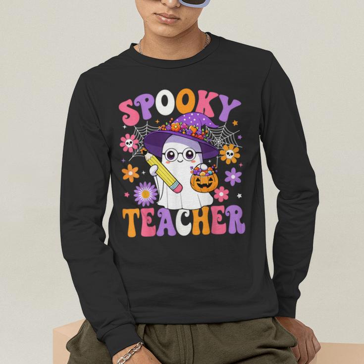 Trick Or Teach Spooky Teacher Ghost Halloween Teacher Men's Long Sleeve T-Shirt, funny gift Trick Or Teach Spooky Teacher Ghost Halloween Teacher Men's Long Sleeve T-Shirt, funny gift