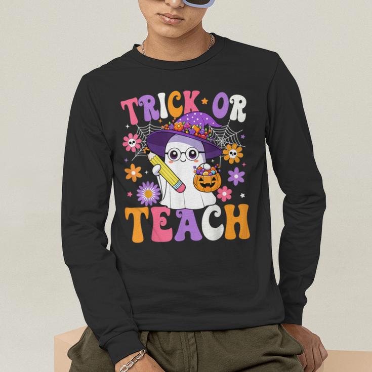 Trick Or Teach Teacher Ghost Teaching Fun Halloween Teacher Men's Long Sleeve T-Shirt, funny gift Trick Or Teach Teacher Ghost Teaching Fun Halloween Teacher Men's Long Sleeve T-Shirt, funny gift