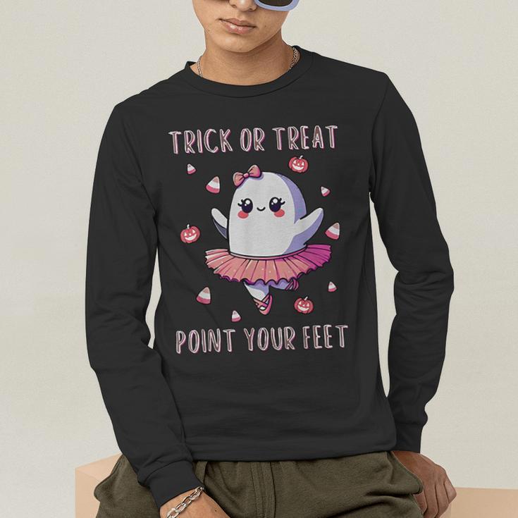 Trick Or Treat Point Your Feet Halloween Ghost Dance Teacher Men's Long Sleeve T-Shirt, funny gift