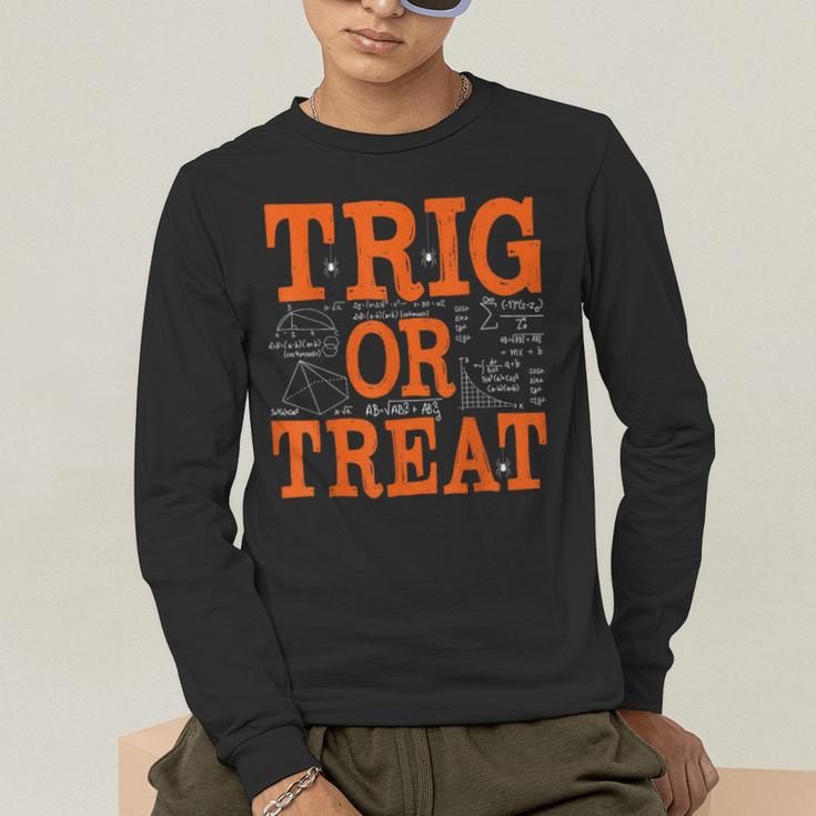 Trig Or Treat Trigonometry Math Teacher Halloween Men's Long Sleeve T-Shirt, funny gift Trig Or Treat Trigonometry Math Teacher Halloween Men's Long Sleeve T-Shirt, funny gift