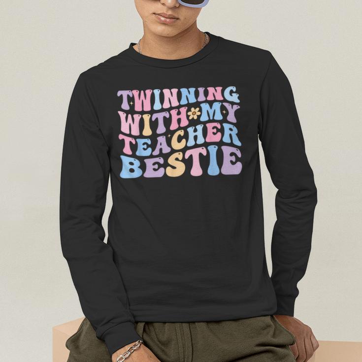 Twinning With My Teacher Bestie Teaching Partner Men's Long Sleeve T-Shirt, funny gift Twinning With My Teacher Bestie Teaching Partner Men's Long Sleeve T-Shirt, funny gift