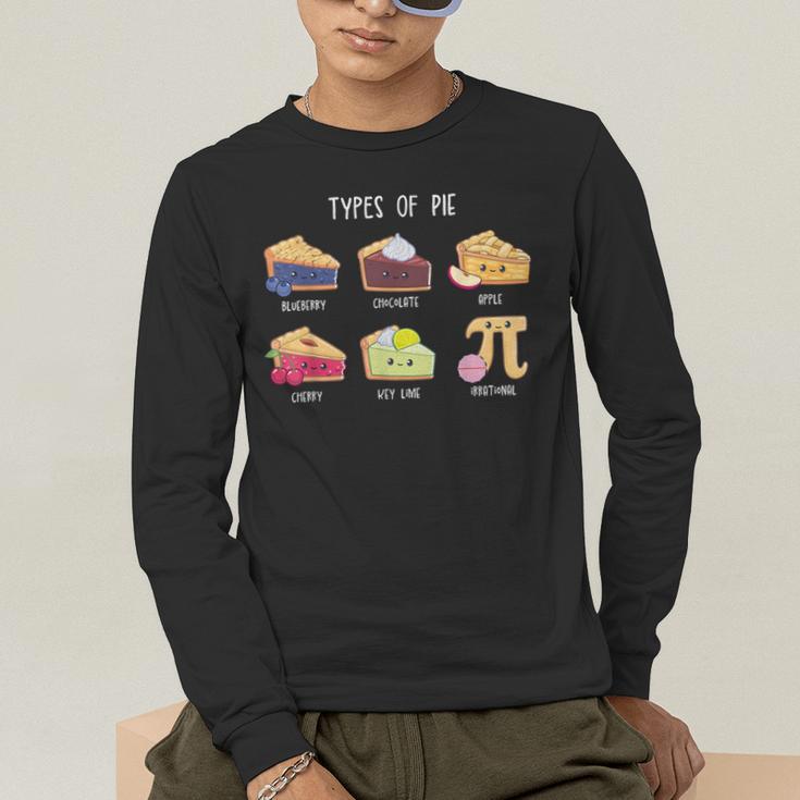 Types Of Pie Pi Day Math Teacher Geek 314 Math Pun Men's Long Sleeve T-Shirt, funny gift Types Of Pie Pi Day Math Teacher Geek 314 Math Pun Men's Long Sleeve T-Shirt, funny gift