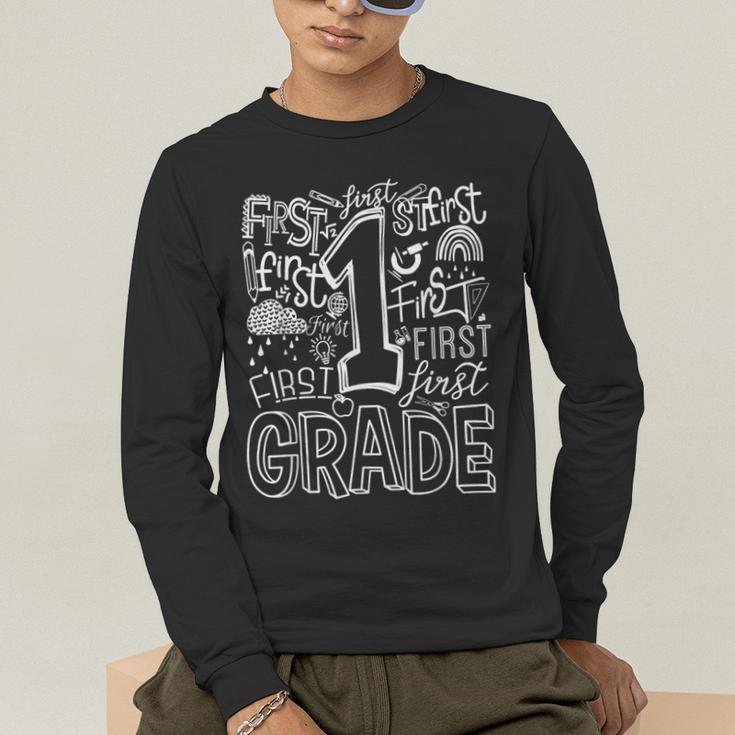 Typography 1st Grade Team Student Teacher Men's Long Sleeve T-Shirt, funny gift Typography 1st Grade Team Student Teacher Men's Long Sleeve T-Shirt, funny gift