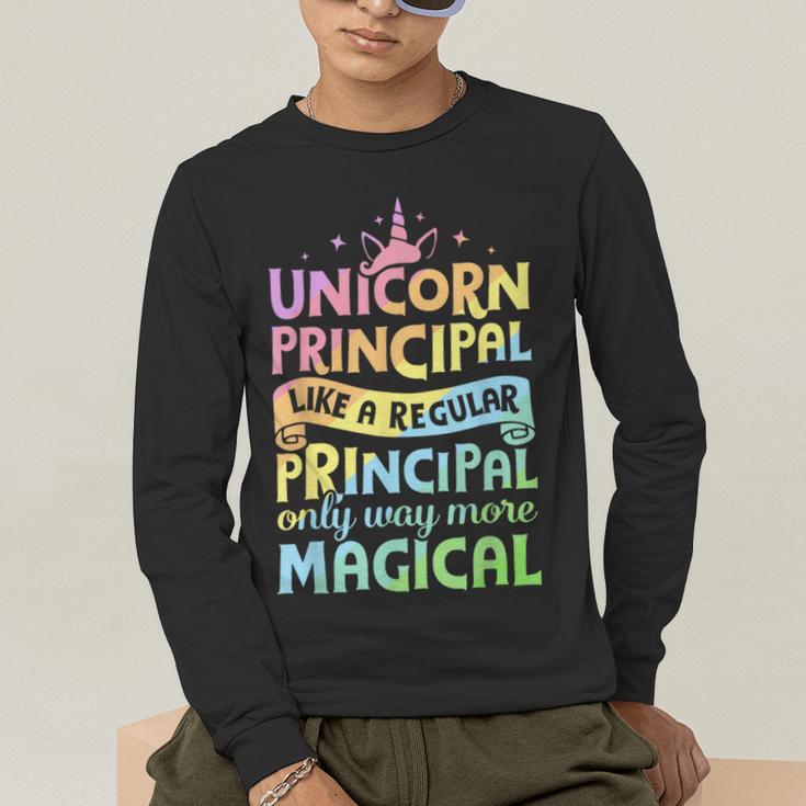 Unicorn Principal Back To School Teacher Appreciation Men's Long Sleeve T-Shirt, funny gift