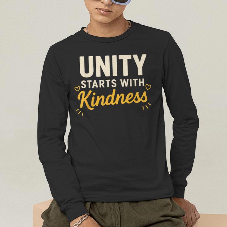 Unity Kindness Shirt Women Teachers Kids Unity Day Orange Men's Long Sleeve T-Shirt, funny gift