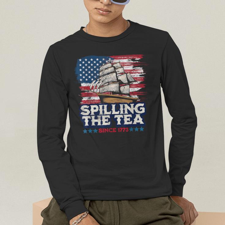 US History Teacher Boston Spilling The Tea Since 1773 Men's Long Sleeve T-Shirt, funny gift US History Teacher Boston Spilling The Tea Since 1773 Men's Long Sleeve T-Shirt, funny gift