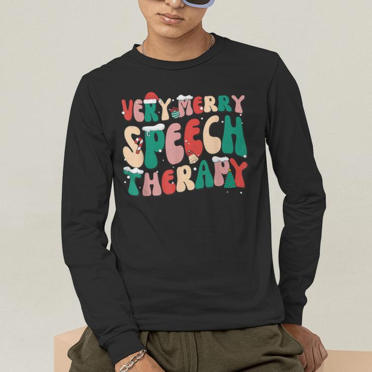Verry Merry Speech Language Pathologist Teacher Christmas Men's Long Sleeve T-Shirt, funny gift Verry Merry Speech Language Pathologist Teacher Christmas Men's Long Sleeve T-Shirt, funny gift