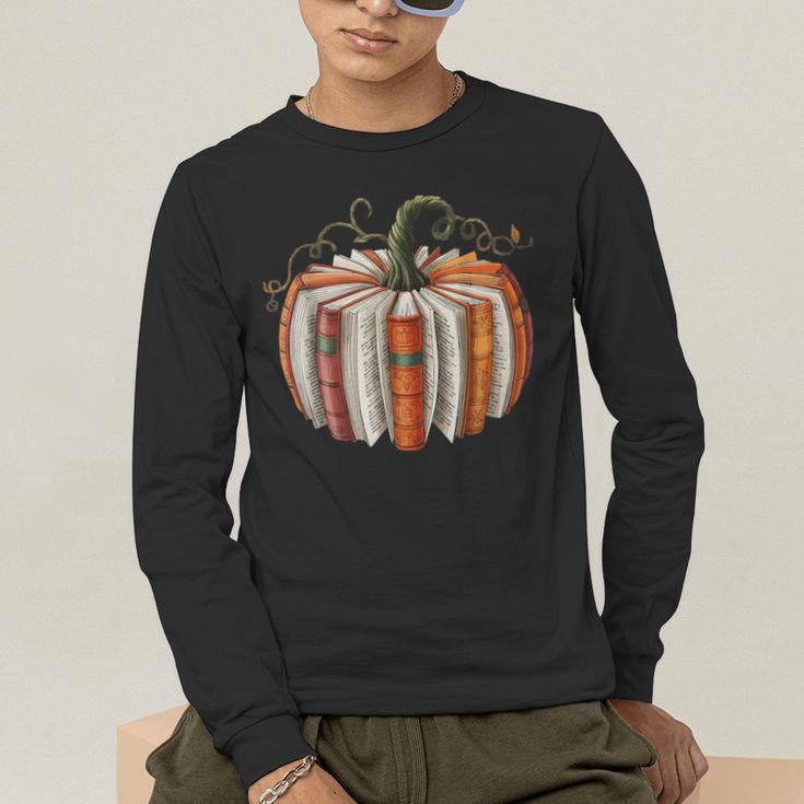 Vintage Book Pumpkin Autumn Fall Librarians Bookworm Teacher Men's Long Sleeve T-Shirt, funny gift Vintage Book Pumpkin Autumn Fall Librarians Bookworm Teacher Men's Long Sleeve T-Shirt, funny gift