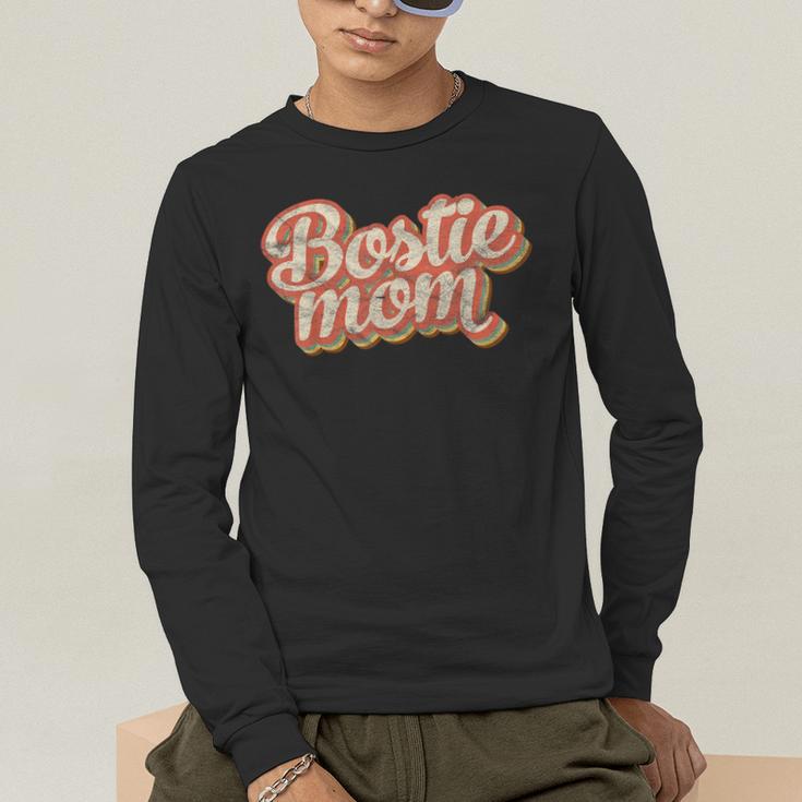 Vintage Boston Terrier Mom Dog Lover Pet Bostie Mama Men Women Girls Kids Men's Long Sleeve T-Shirt, funny gift