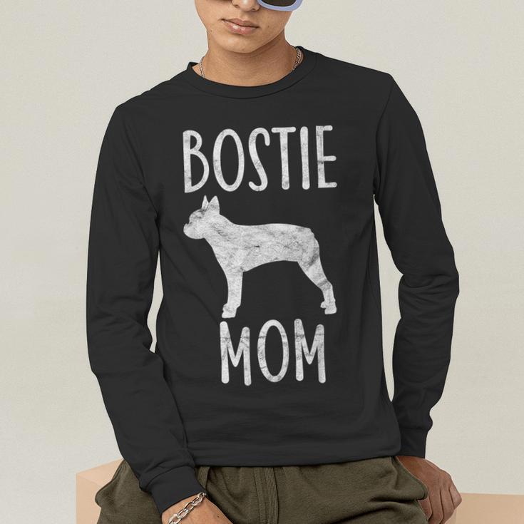 Vintage Boston Terrier Mom Dog Owner Bostie Mother Men's Long Sleeve T-Shirt, funny gift