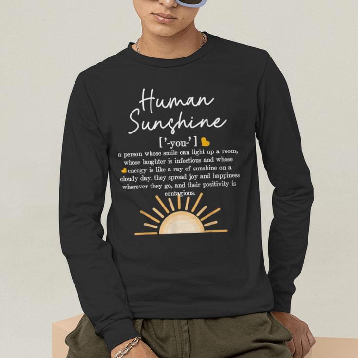 Vintage Human Sunshine Definition Teachers Mom Boss Women Men's Long Sleeve T-Shirt, funny gift Vintage Human Sunshine Definition Teachers Mom Boss Women Men's Long Sleeve T-Shirt, funny gift
