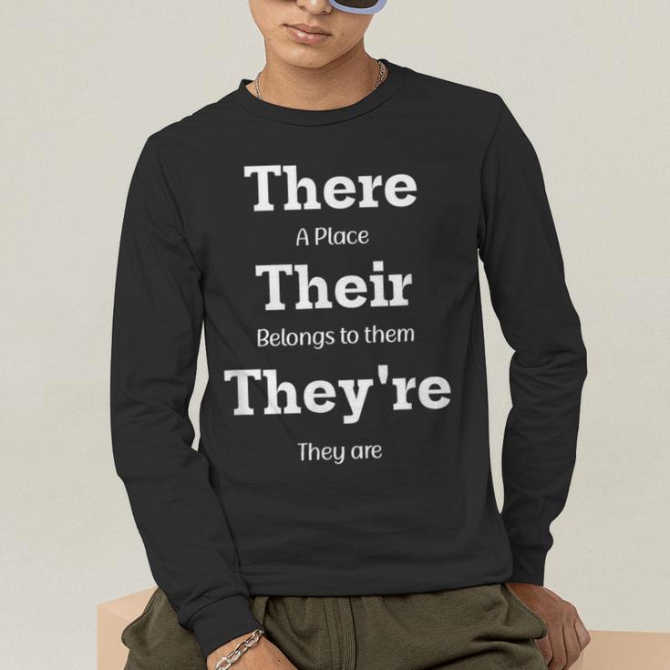 Vocabulary Police Their There They'Re English Teacher Men's Long Sleeve T-Shirt, funny gift Vocabulary Police Their There They'Re English Teacher Men's Long Sleeve T-Shirt, funny gift