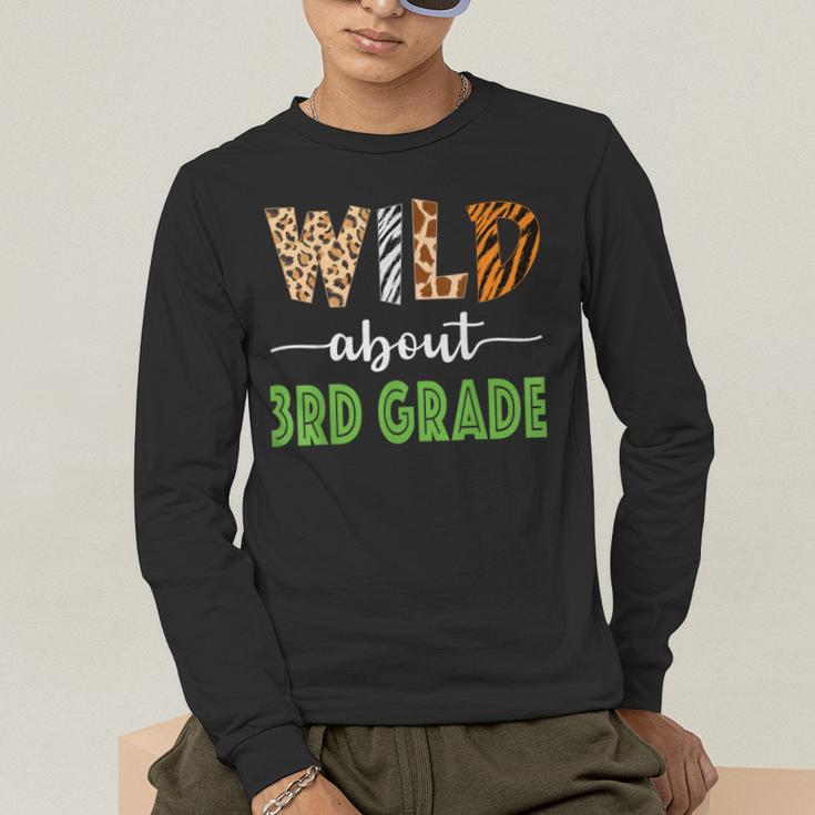 Wild About 3rd Grade Teacher Student Third Grade Zoo Safari Men Women Girls Kids Men's Long Sleeve T-Shirt, funny gift