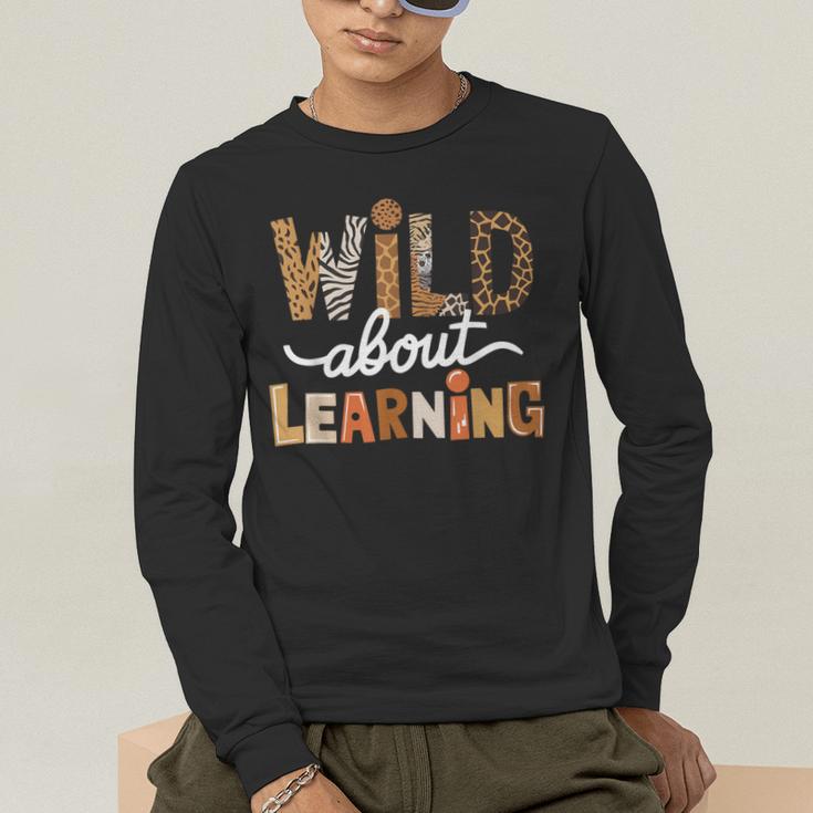 Wild About Learning Back To School First Day Teacher Student Men's Long Sleeve T-Shirt, funny gift Wild About Learning Back To School First Day Teacher Student Men's Long Sleeve T-Shirt, funny gift