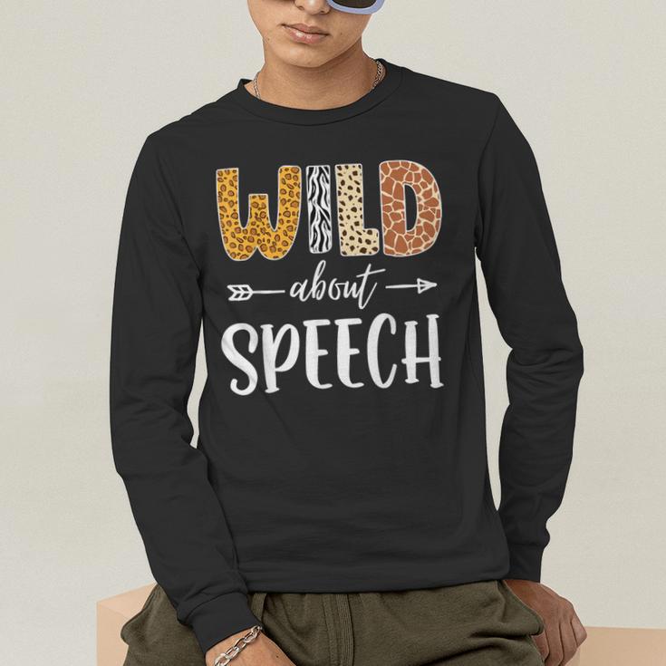 Wild About Speech SLP Leopard Teacher Back To School Kids Men's Long Sleeve T-Shirt, funny gift Wild About Speech SLP Leopard Teacher Back To School Kids Men's Long Sleeve T-Shirt, funny gift