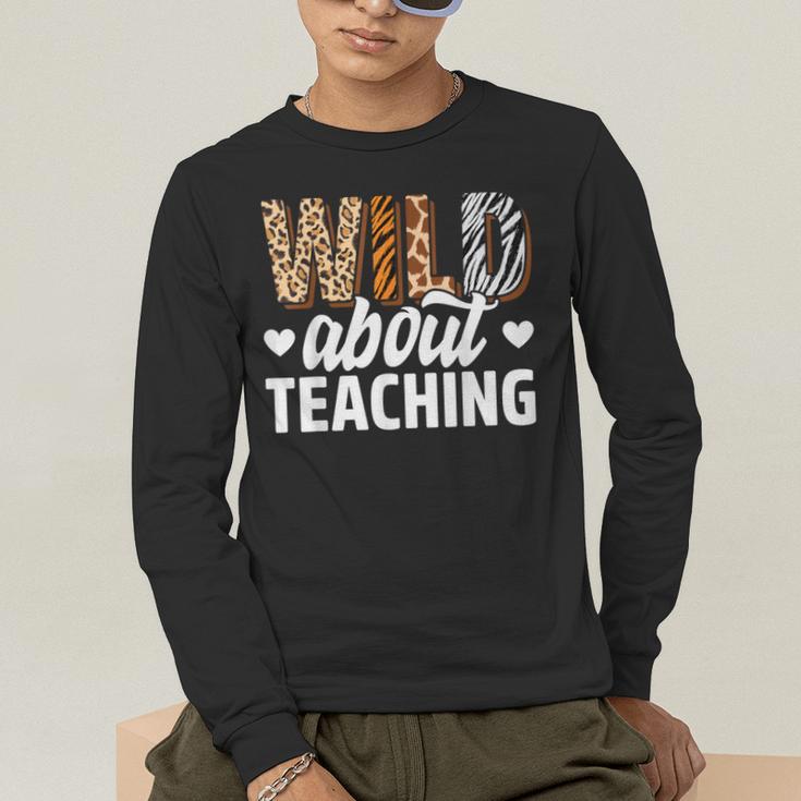 Wild About Teaching Teacher Teaching Back To School Men's Long Sleeve T-Shirt, funny gift Wild About Teaching Teacher Teaching Back To School Men's Long Sleeve T-Shirt, funny gift