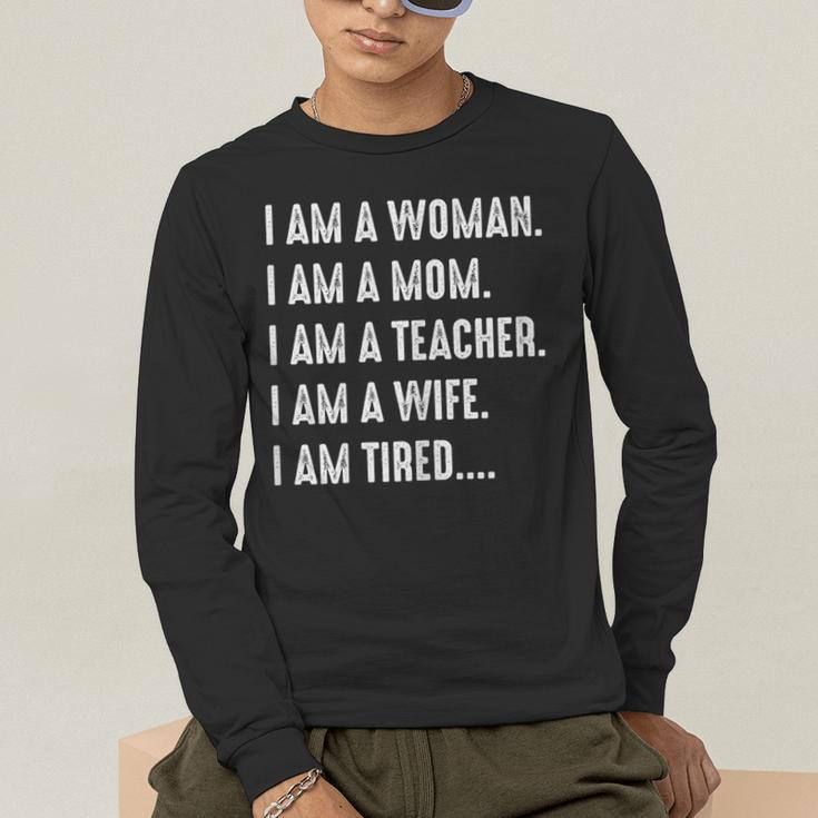 Woman Mom Teacher Wife TIRED T Shirt Cute Mom Teacher Shirts Men's Long Sleeve T-Shirt, funny gift Woman Mom Teacher Wife TIRED T Shirt Cute Mom Teacher Shirts Men's Long Sleeve T-Shirt, funny gift