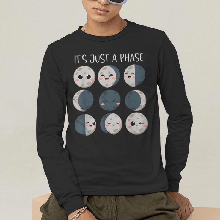 Women Science Teacher Moon Phases Scientist Back To School Men's Long Sleeve T-Shirt, funny gift