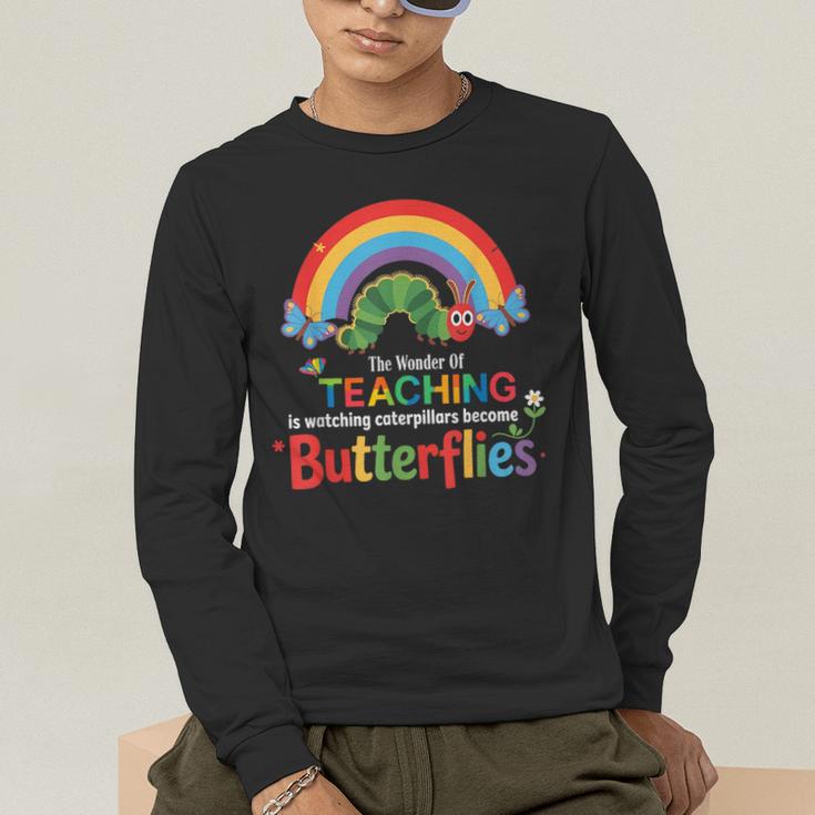 The Wonder Of Teaching Is Watching Caterpillars Teacher Men's Long Sleeve T-Shirt, funny gift The Wonder Of Teaching Is Watching Caterpillars Teacher Men's Long Sleeve T-Shirt, funny gift