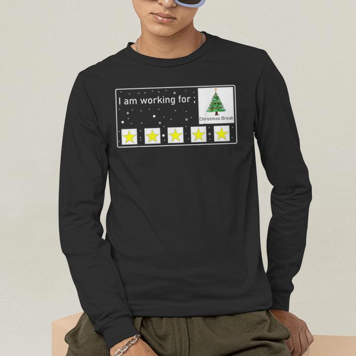 I Am Working For Christmas Break Special Education Teacher Men's Long Sleeve T-Shirt, funny gift