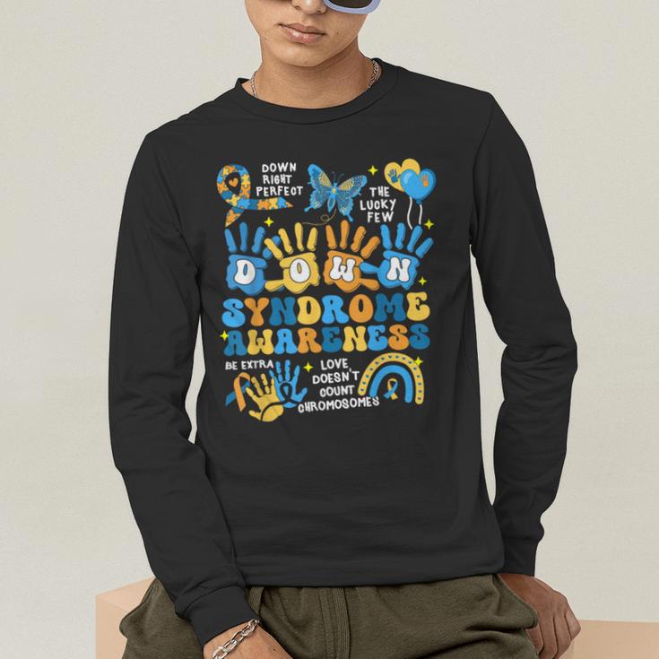 World Down Syndrome Day Awareness T21 Teacher Women Men Kids Men's Long Sleeve T-Shirt, funny gift