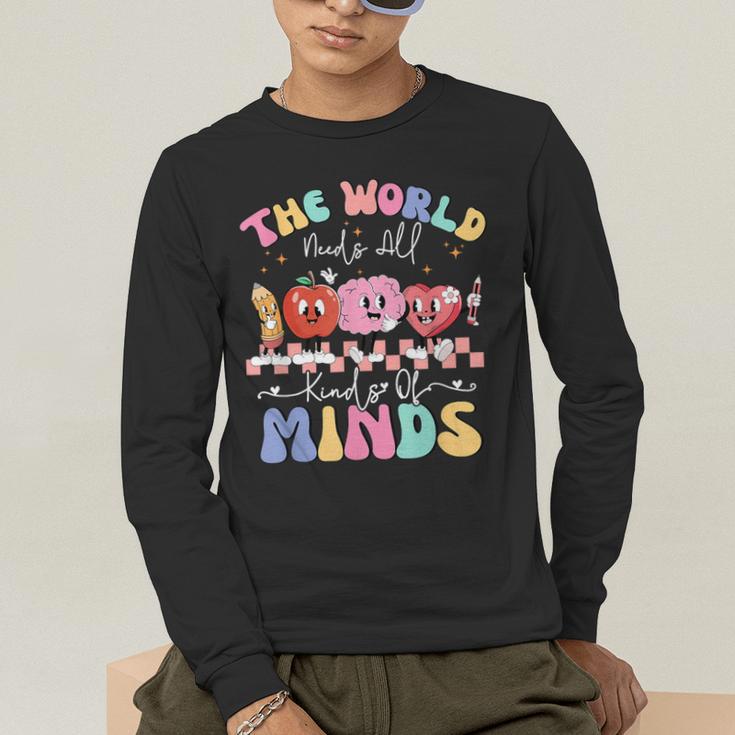 The World Needs All Kinds Of Minds Special Education Teacher Men's Long Sleeve T-Shirt, funny gift The World Needs All Kinds Of Minds Special Education Teacher Men's Long Sleeve T-Shirt, funny gift