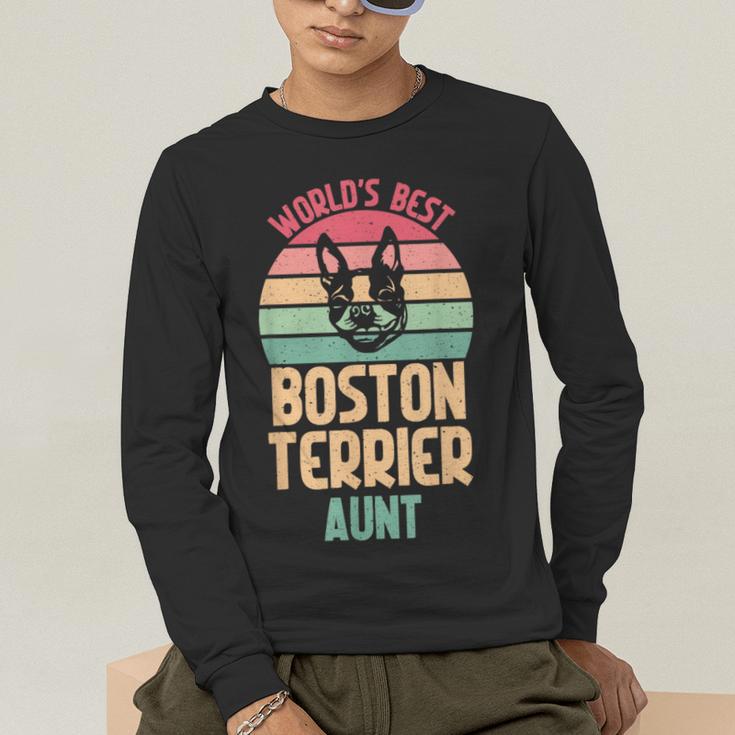 Worlds Best Boston Terrier Aunt Men's Long Sleeve T-Shirt, funny gift
