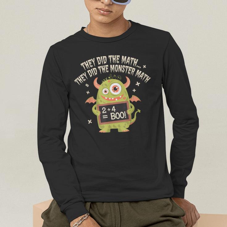 They Did The Math They Did The Monster Math Teacher Student Men's Long Sleeve T-Shirt, funny gift They Did The Math They Did The Monster Math Teacher Student Men's Long Sleeve T-Shirt, funny gift
