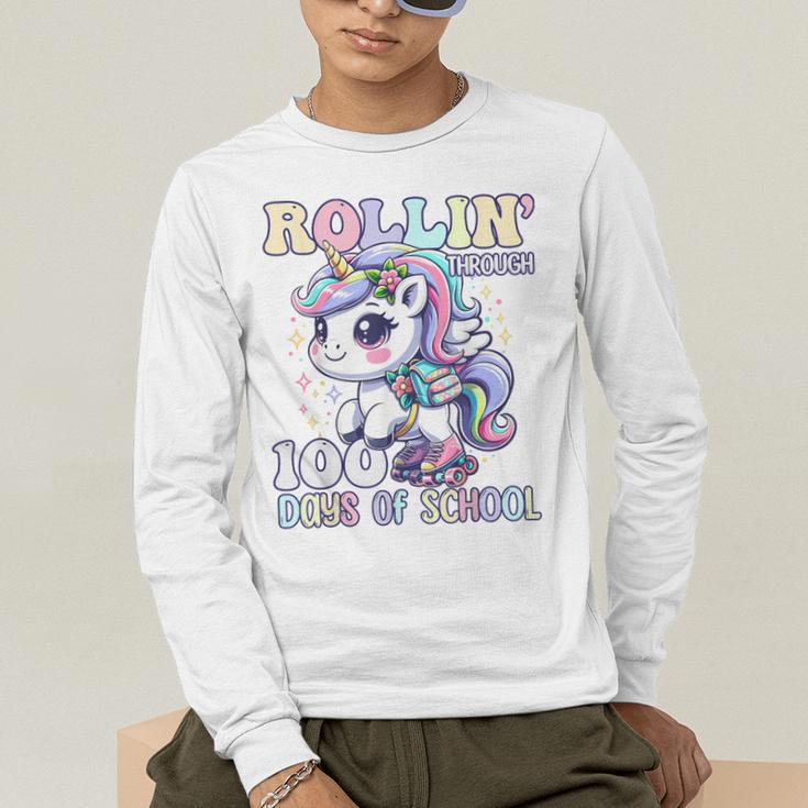 100 Days Of School Girls Teacher 100th Day Unicorn Outfit Men's Long Sleeve T-Shirt, funny gift 100 Days Of School Girls Teacher 100th Day Unicorn Outfit Men's Long Sleeve T-Shirt, funny gift