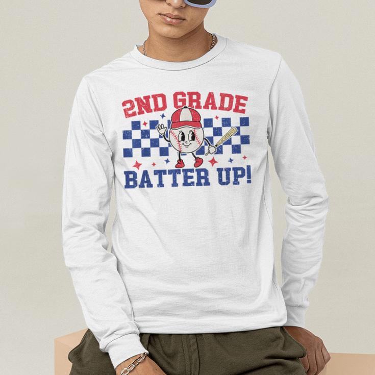 2nd Grade Batter Up Back To School Baseball Teacher Kids Men's Long Sleeve T-Shirt, funny gift