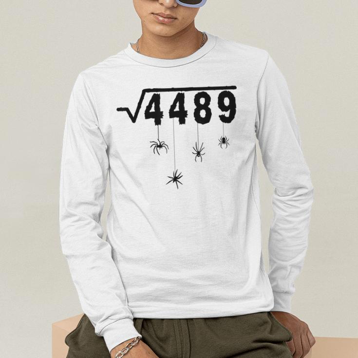 67 Meme Math Teacher 6 7 Halloween Spiders Square Root 4489 Men's Long Sleeve T-Shirt, funny gift