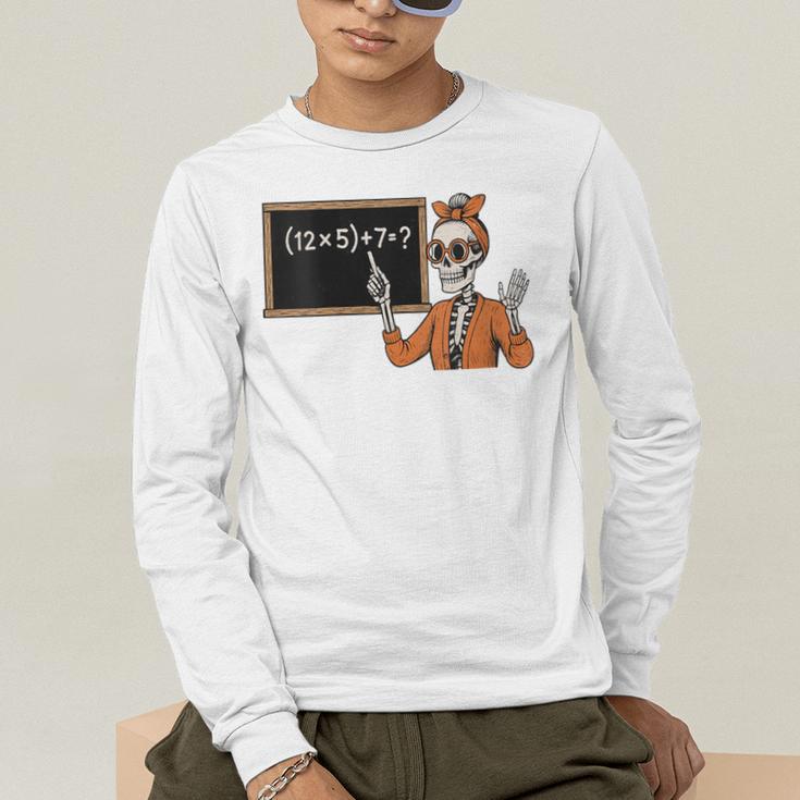 67 Teacher Halloween Skeleton Six Seven Meme Brainrot Math Men's Long Sleeve T-Shirt, funny gift 67 Teacher Halloween Skeleton Six Seven Meme Brainrot Math Men's Long Sleeve T-Shirt, funny gift