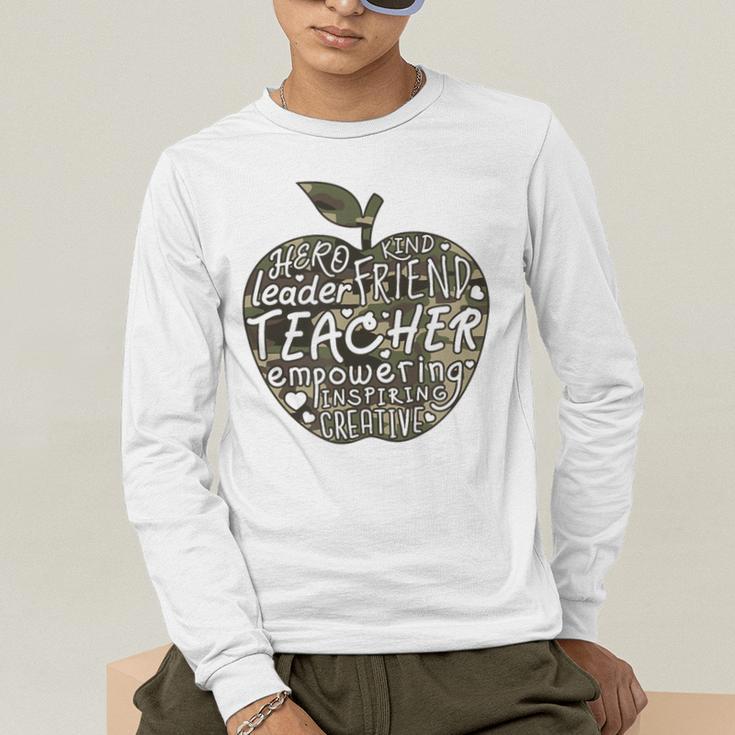 Apple Camoflauge Clothing Camo Student Teacher Cute School Men's Long Sleeve T-Shirt, funny gift Apple Camoflauge Clothing Camo Student Teacher Cute School Men's Long Sleeve T-Shirt, funny gift