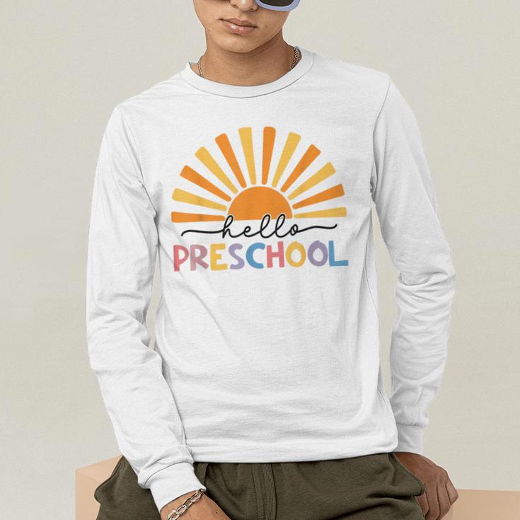 Back To School Hello Preschool For Kids Teacher Women Men's Long Sleeve T-Shirt, funny gift