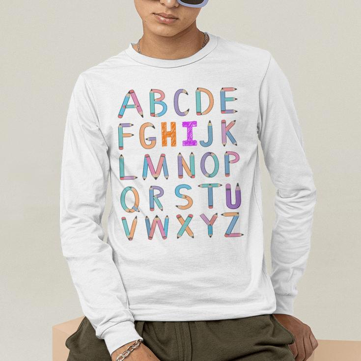 Back To School Kindergarten Alphabet ABC Teacher Women Kids Men's Long Sleeve T-Shirt, funny gift Back To School Kindergarten Alphabet ABC Teacher Women Kids Men's Long Sleeve T-Shirt, funny gift