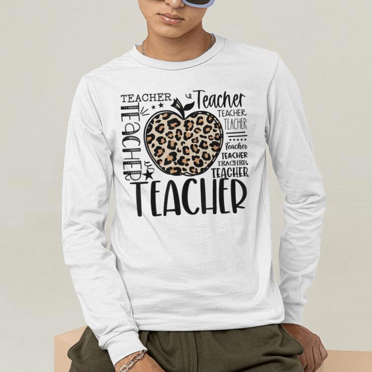 Back To School Teacher Life Apple Leopard Teacher Women Men's Long Sleeve T-Shirt, funny gift Back To School Teacher Life Apple Leopard Teacher Women Men's Long Sleeve T-Shirt, funny gift