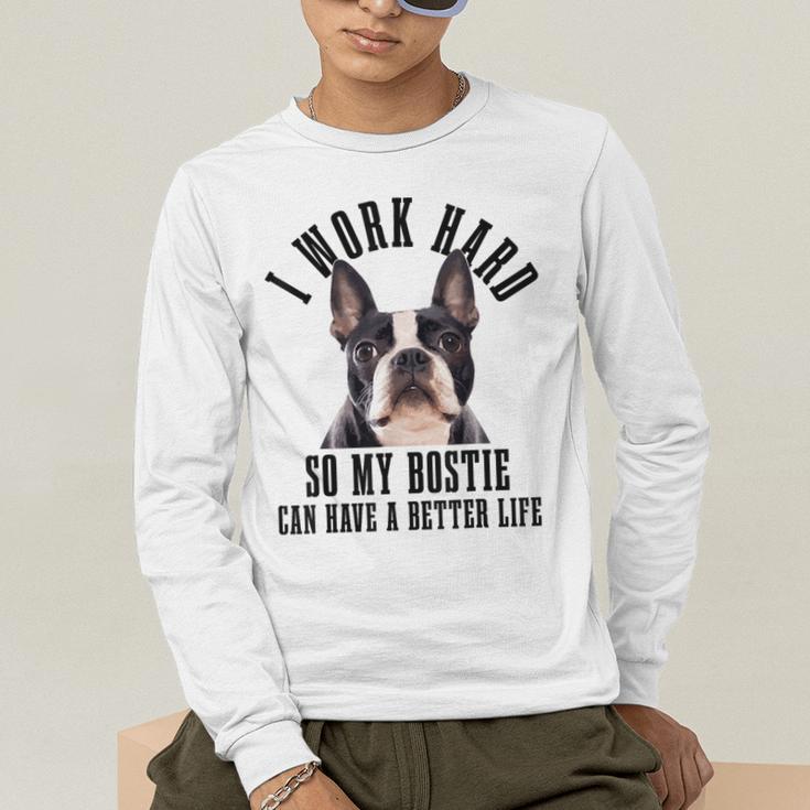 Bostie Mama Dog Dad Boston Terrier For Men Women Men's Long Sleeve T-Shirt, funny gift