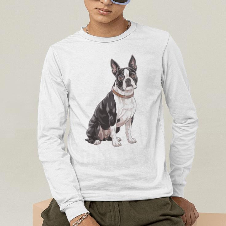 Boston Terrier Dog Dad Boston Terrier Dog Lovers Men's Long Sleeve T-Shirt, funny gift