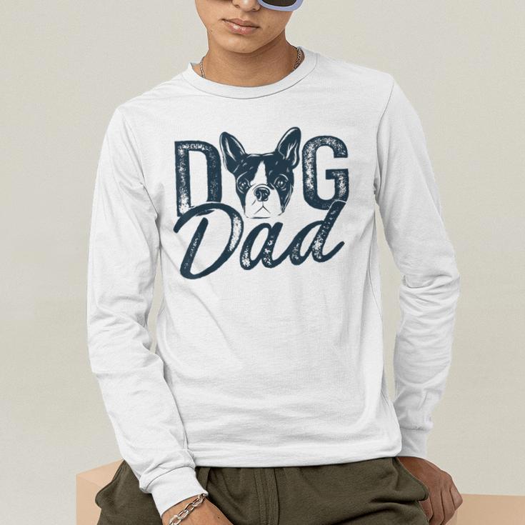 Boston Terrier Dog Dad Men's Long Sleeve T-Shirt, funny gift