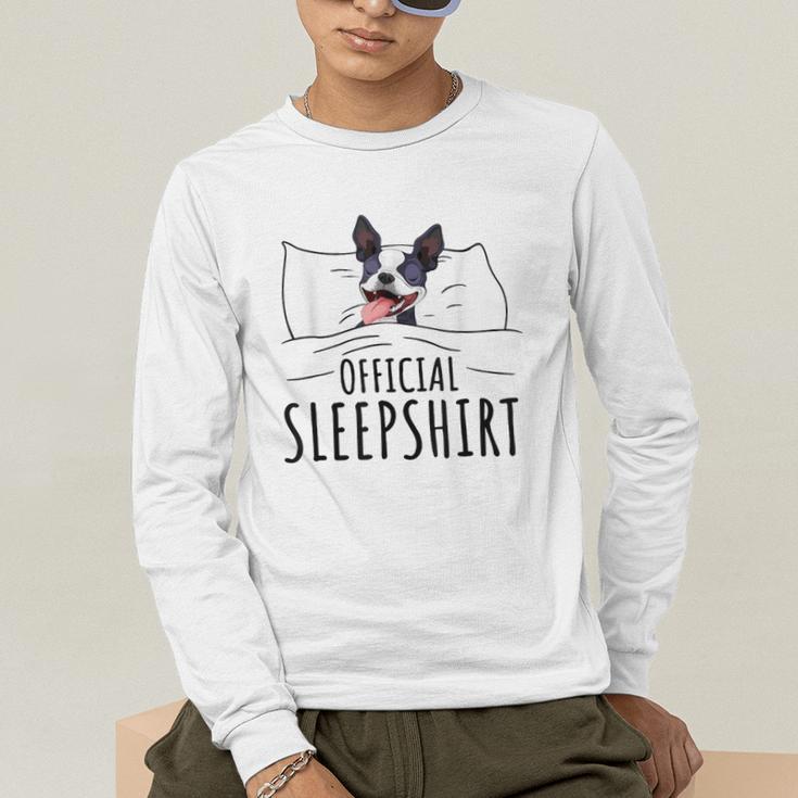 Boston Terrier Dog Lovers Sleepshirt Apparel Men Women Men's Long Sleeve T-Shirt, funny gift