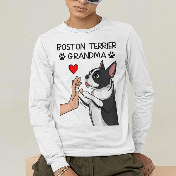 Boston Terrier Grandma Mother's Day Dog Mom Men's Long Sleeve T-Shirt, funny gift