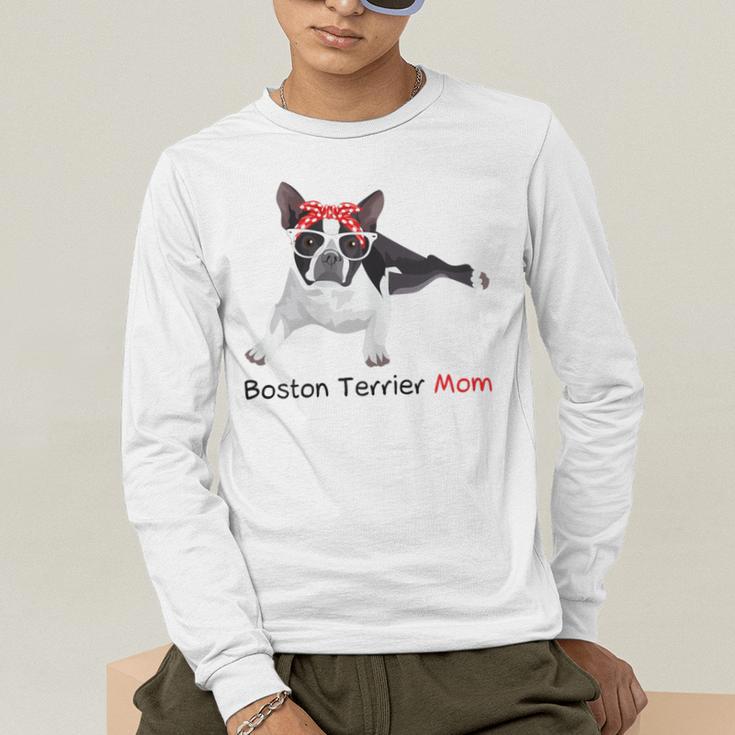 Boston Terrier Mom Bandana Boston Terrier Dog Men's Long Sleeve T-Shirt, funny gift