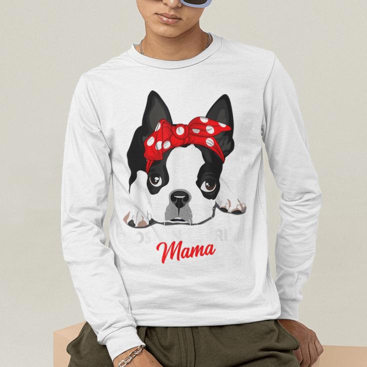 Boston Terrier Mum Dog Woman Idea Men's Long Sleeve T-Shirt, funny gift