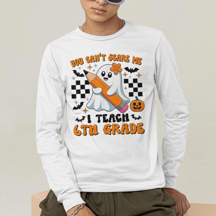 You Can't Scare Me I Teach 6th Grade Retro Teacher Halloween Men's Long Sleeve T-Shirt, funny gift You Can't Scare Me I Teach 6th Grade Retro Teacher Halloween Men's Long Sleeve T-Shirt, funny gift