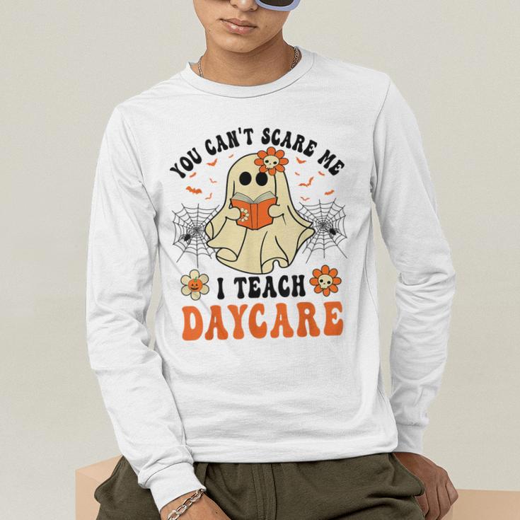 You Can't Scare Me I Teach Daycare Teacher Halloween Ghost Men's Long Sleeve T-Shirt, funny gift You Can't Scare Me I Teach Daycare Teacher Halloween Ghost Men's Long Sleeve T-Shirt, funny gift